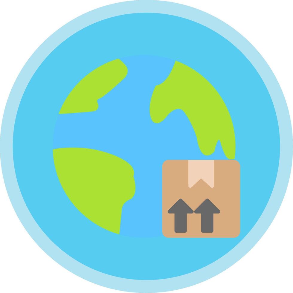 WorldWide Shipping Flat Multi Circle Icon vector