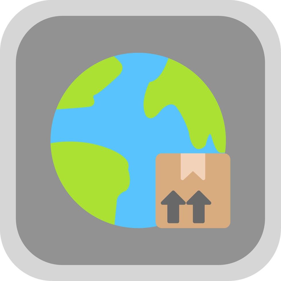 WorldWide Shipping Flat Round Corner Icon vector