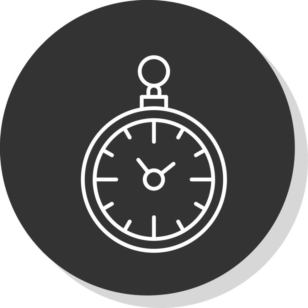 Pocket Watch Line Grey Circle Icon vector