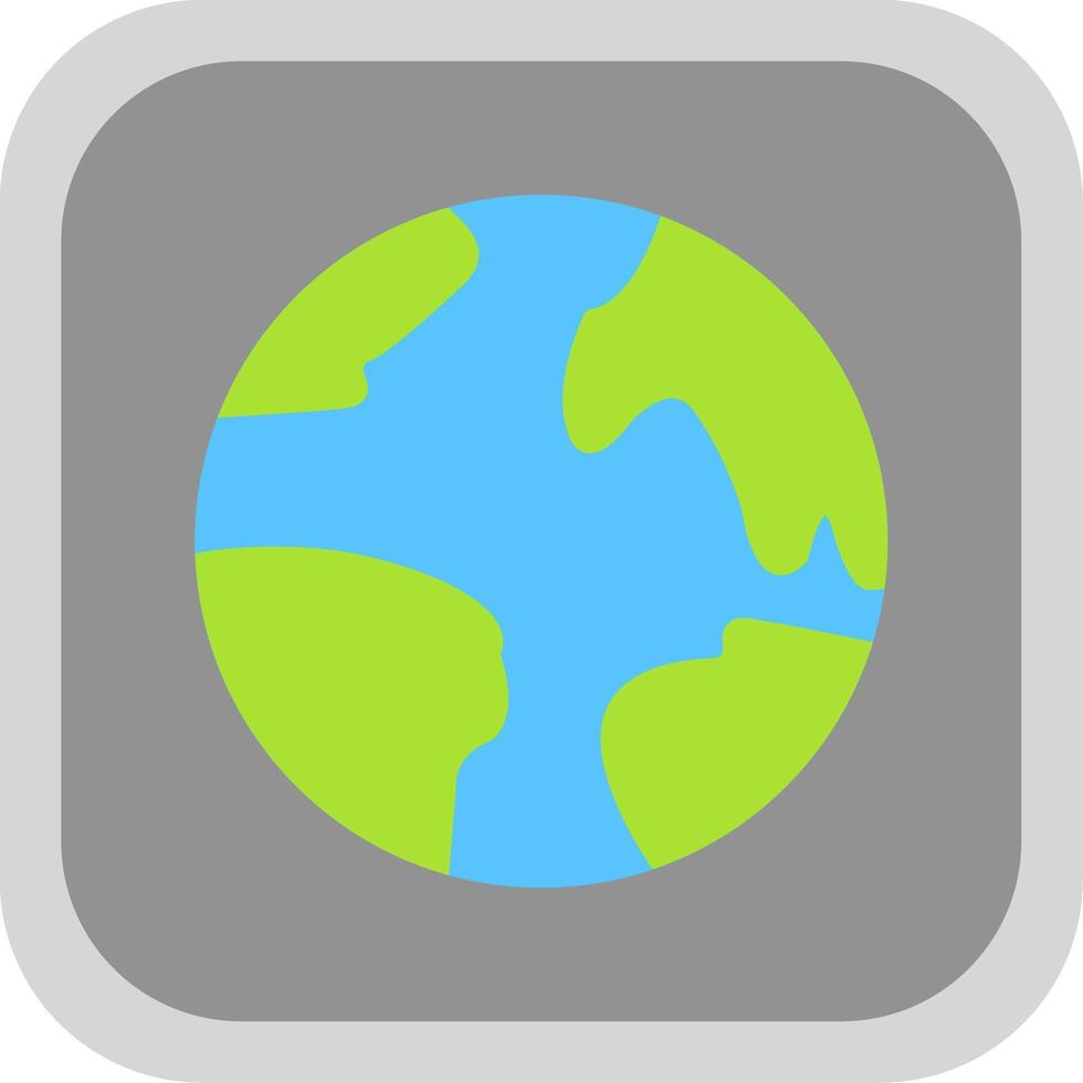 Planet Earth Flat Round Corner Icon vector