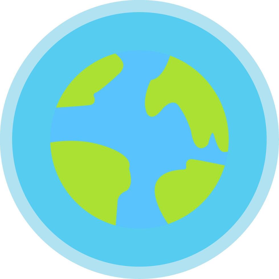 Planet Earth Flat Multi Circle Icon vector