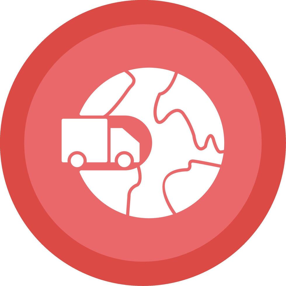 International Shipping Glyph Multi Circle Icon vector