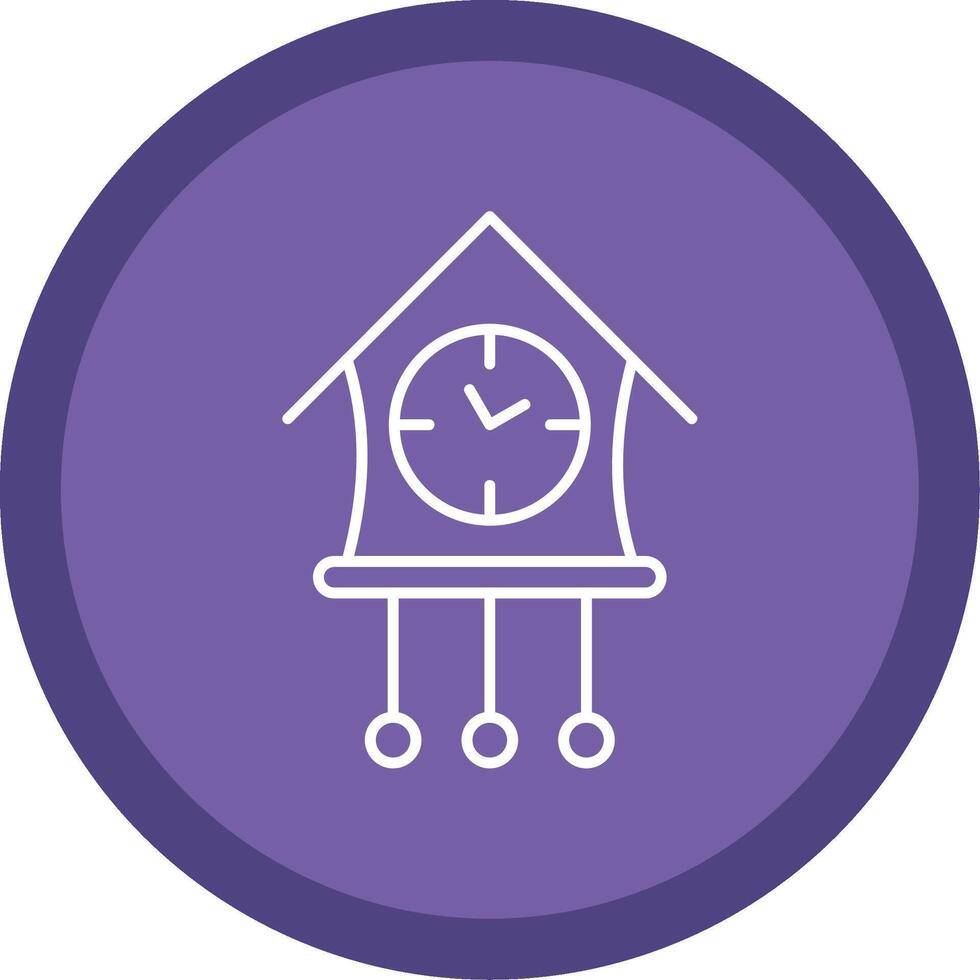 Cuckoo Clock Line Multi Circle Icon vector