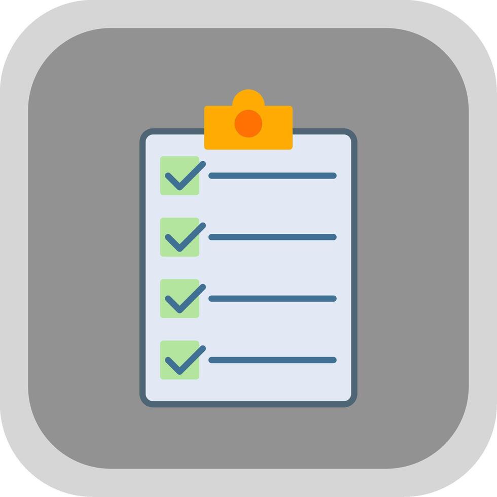 Checklist Flat Round Corner Icon vector