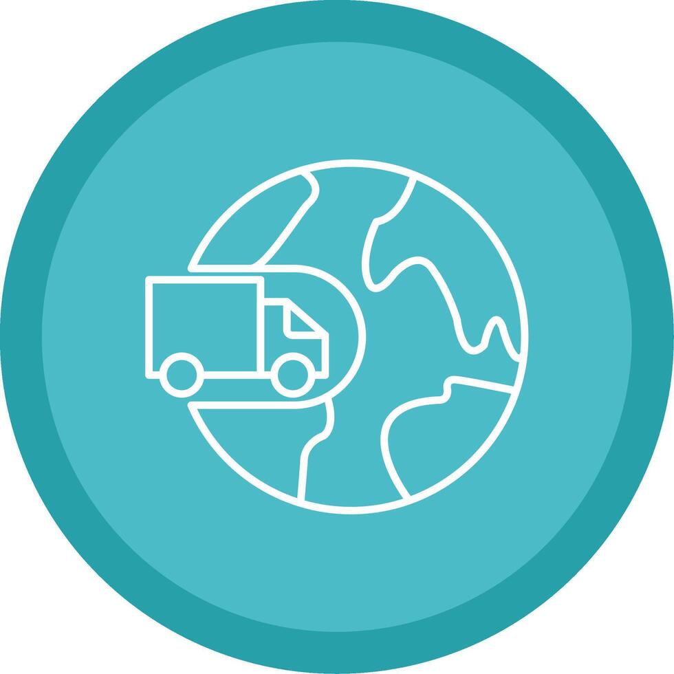 International Shipping Line Multi Circle Icon vector