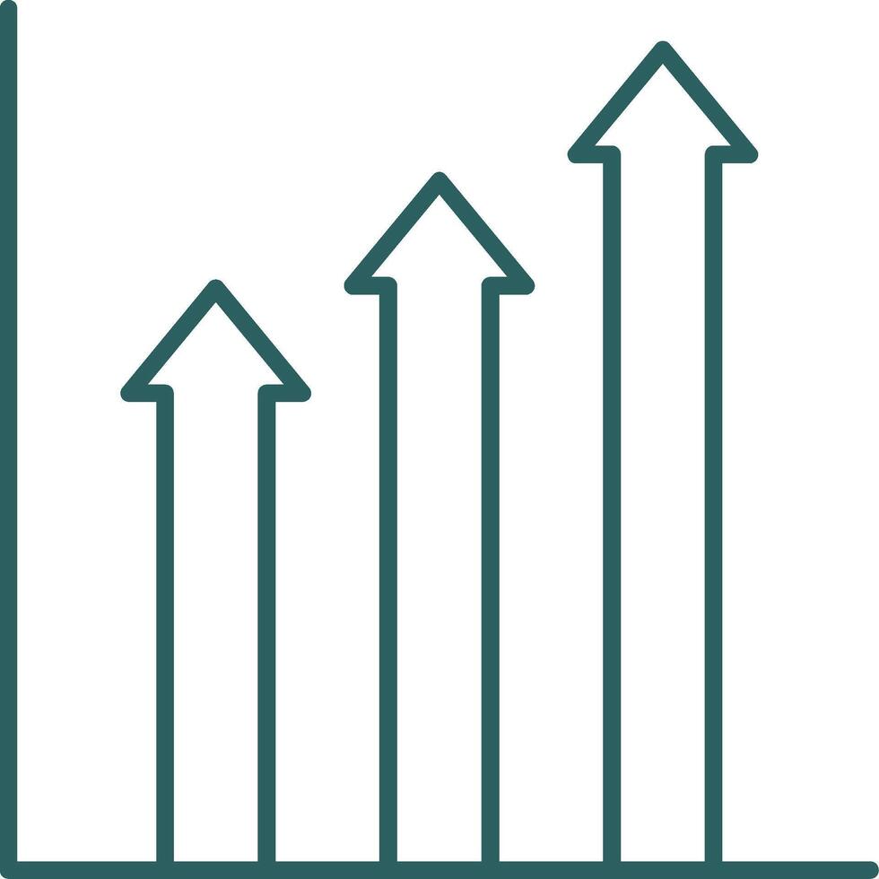 Trend Line Gradient Round Corner Icon vector