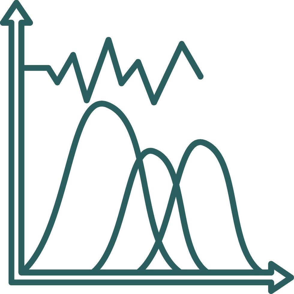 Wave Chart Line Gradient Round Corner Icon vector