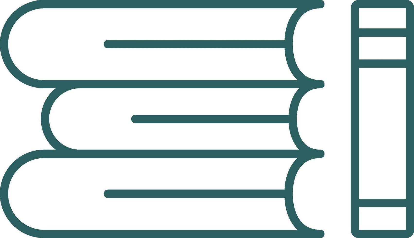 Book Stack Line Gradient Round Corner Icon vector