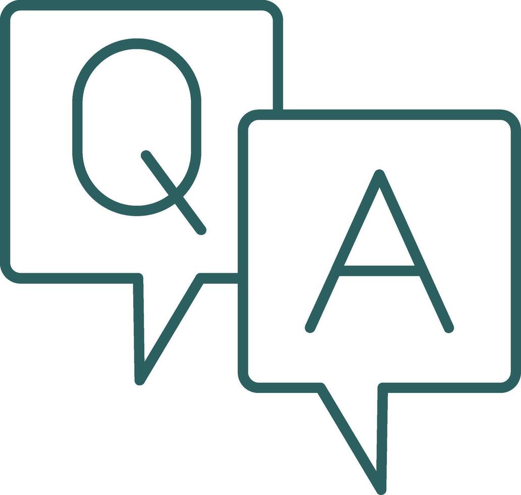 Question And Answer Line Gradient Round Corner Icon vector