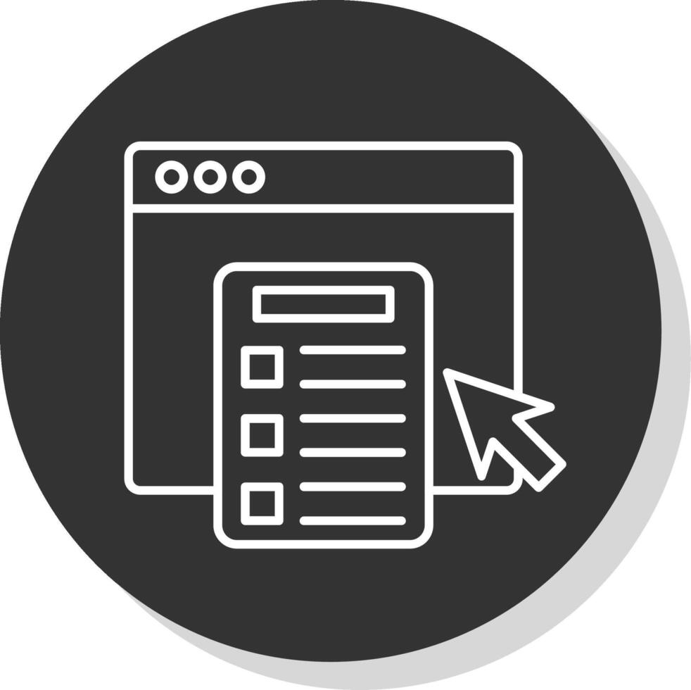 Online Survey Line Grey Circle Icon vector