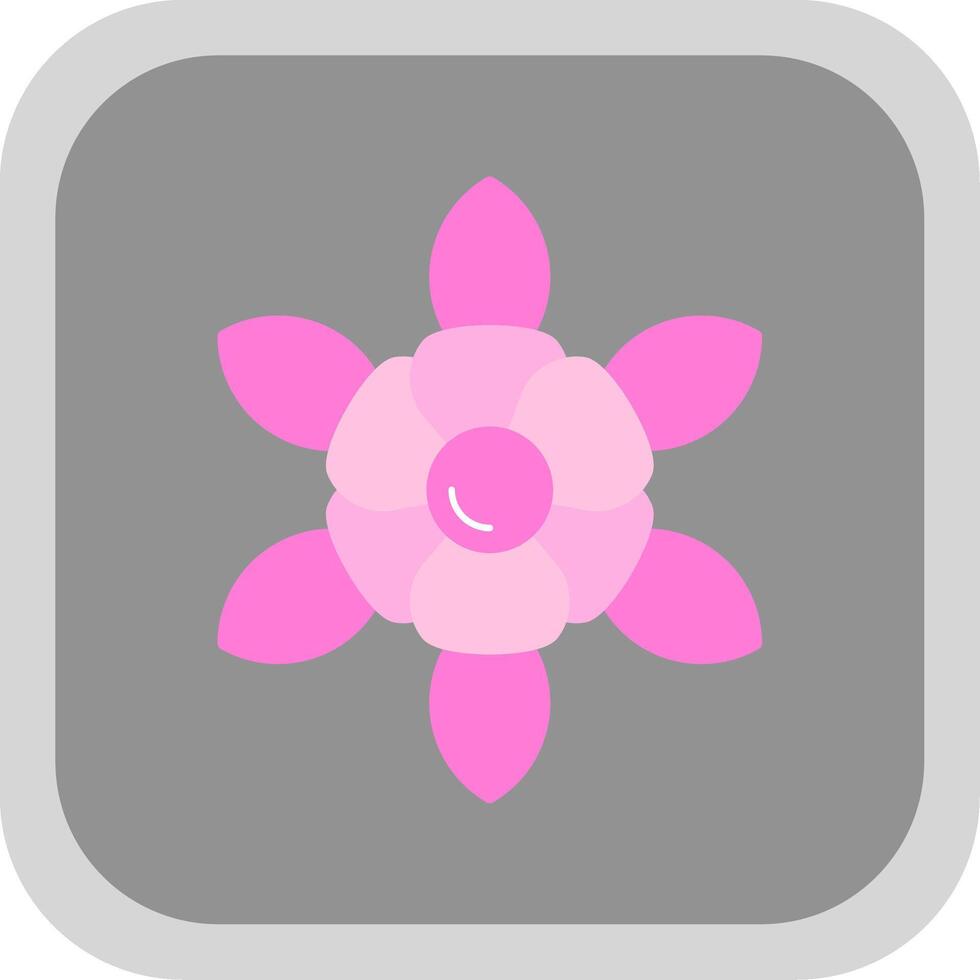 Daffodil Flat Round Corner Icon vector