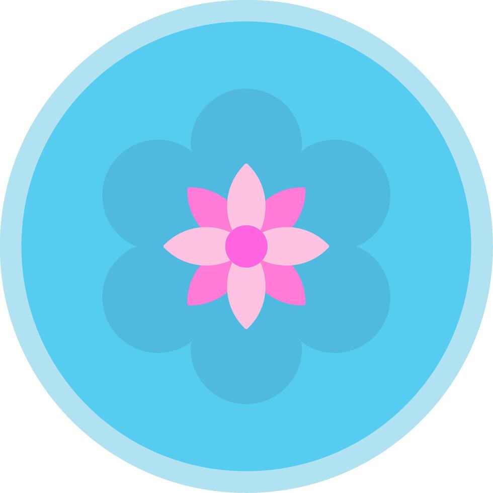 flor plano multi circulo icono vector