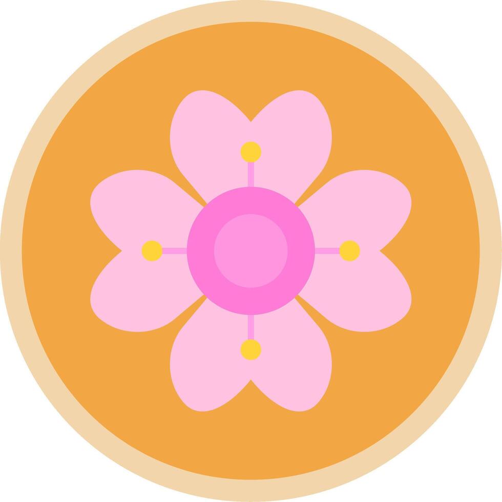 hortensia plano multi circulo icono vector