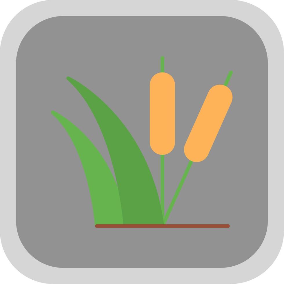 Sedge Flat Round Corner Icon vector
