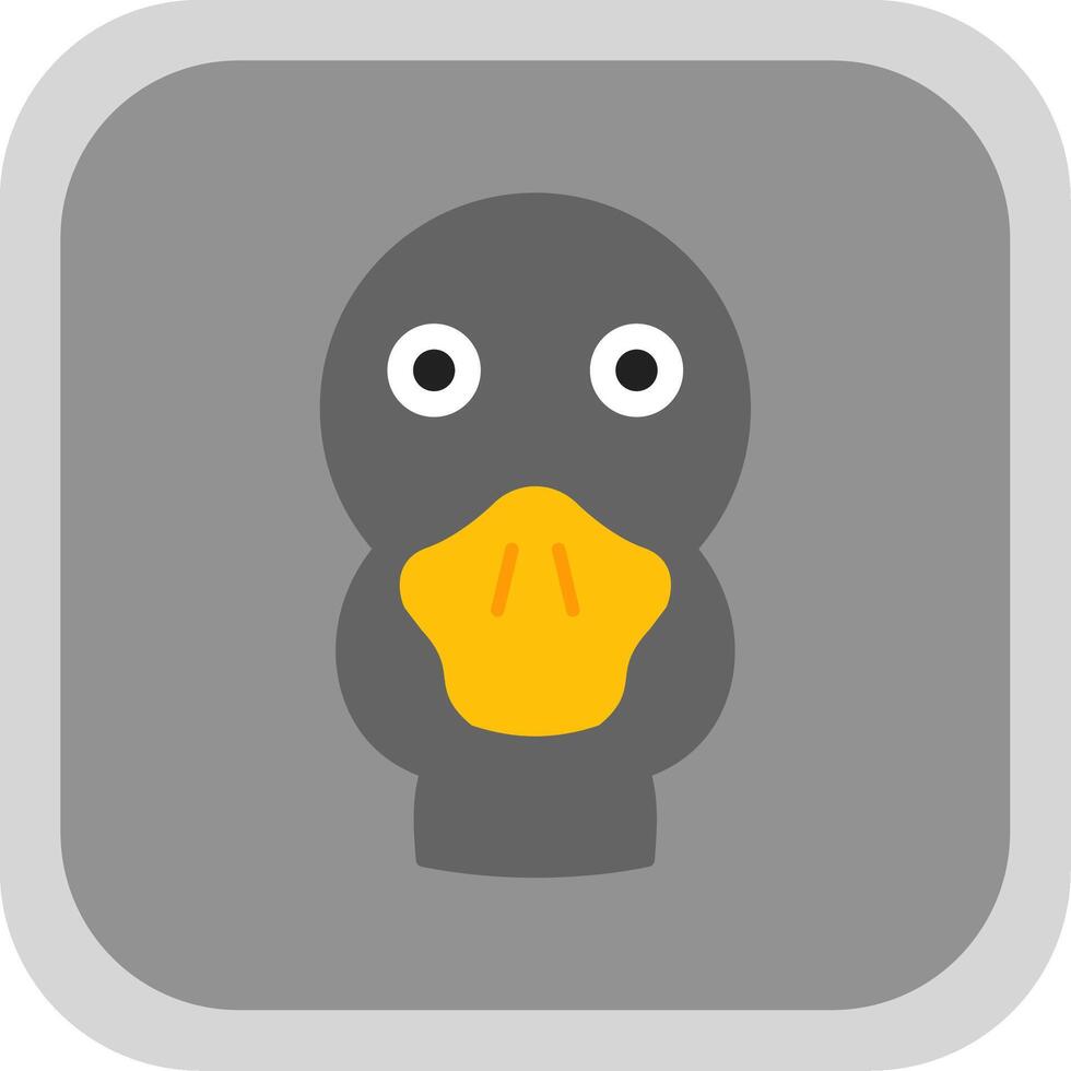 Duck Flat Round Corner Icon vector