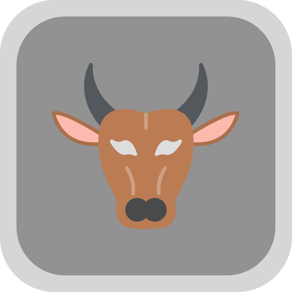 Buffalo Flat Round Corner Icon vector