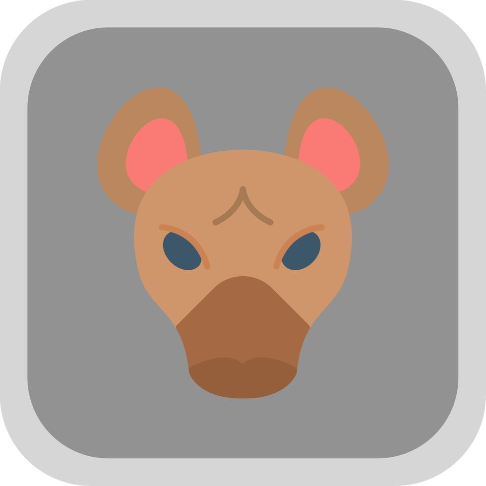 Hyena Flat Round Corner Icon vector