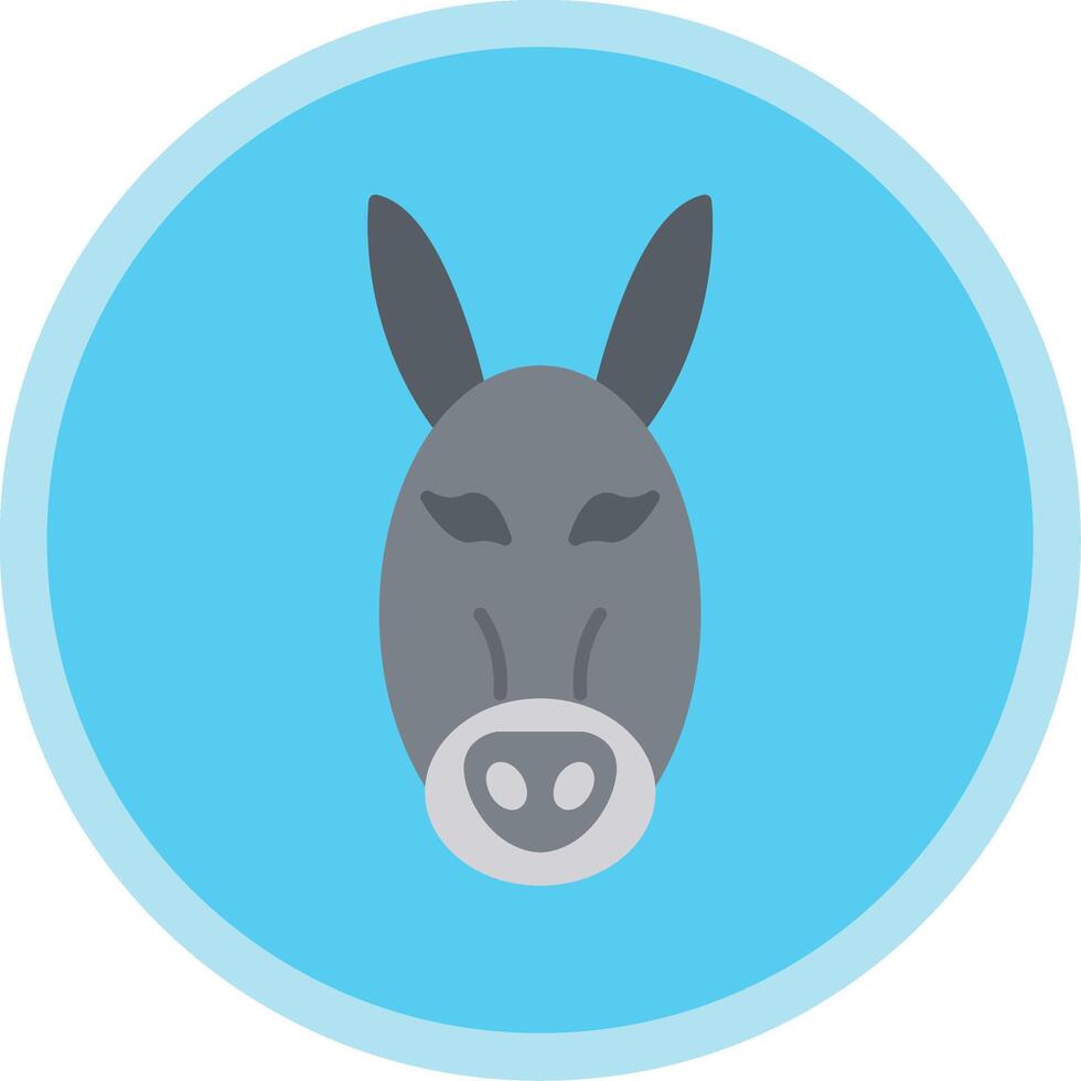 Donkey Flat Multi Circle Icon vector