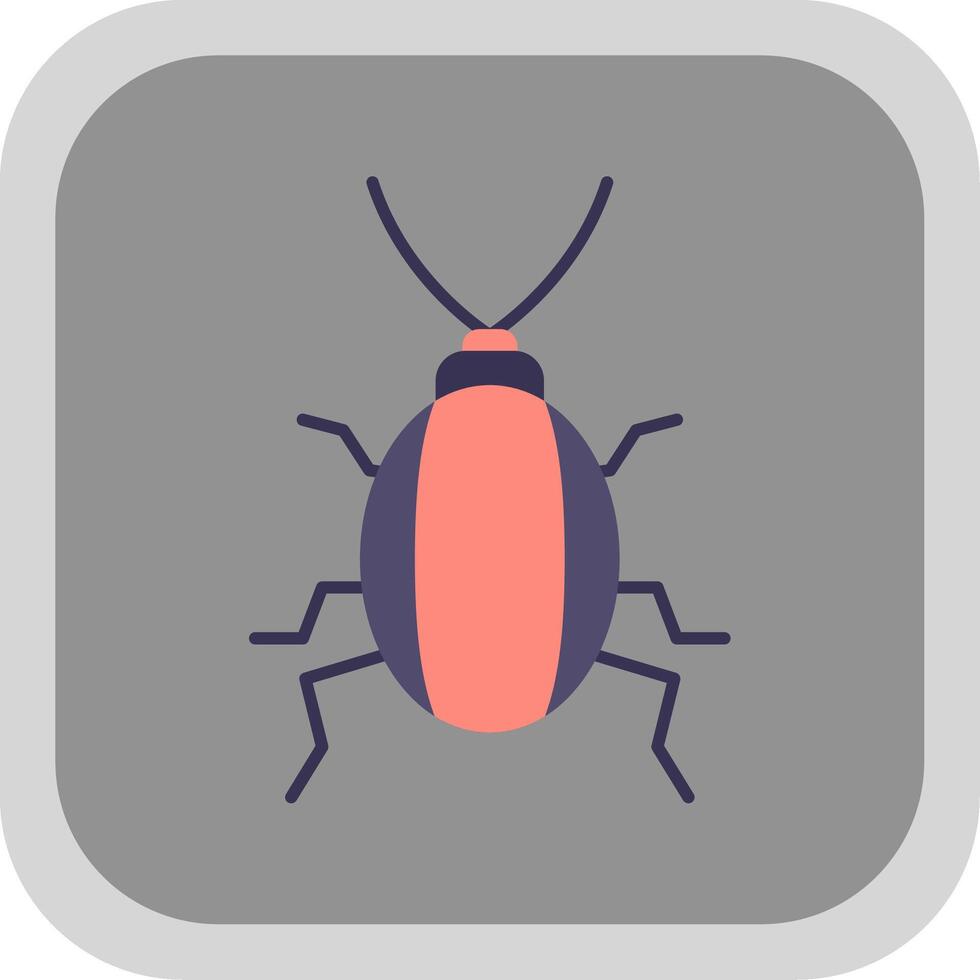 Cockroach Flat Round Corner Icon vector