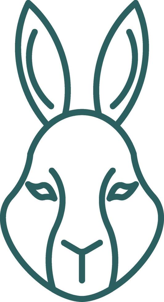 Rabbit Line Gradient Round Corner Icon vector