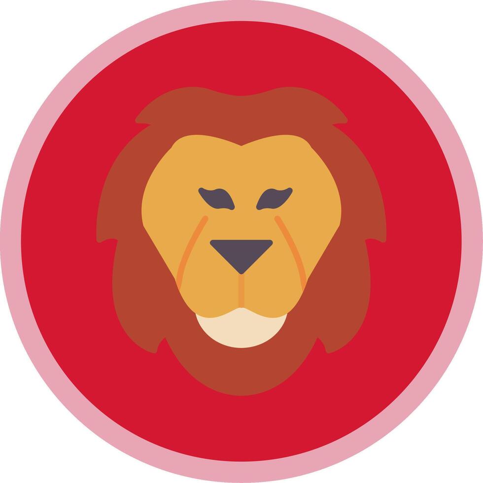 Lion Flat Multi Circle Icon vector