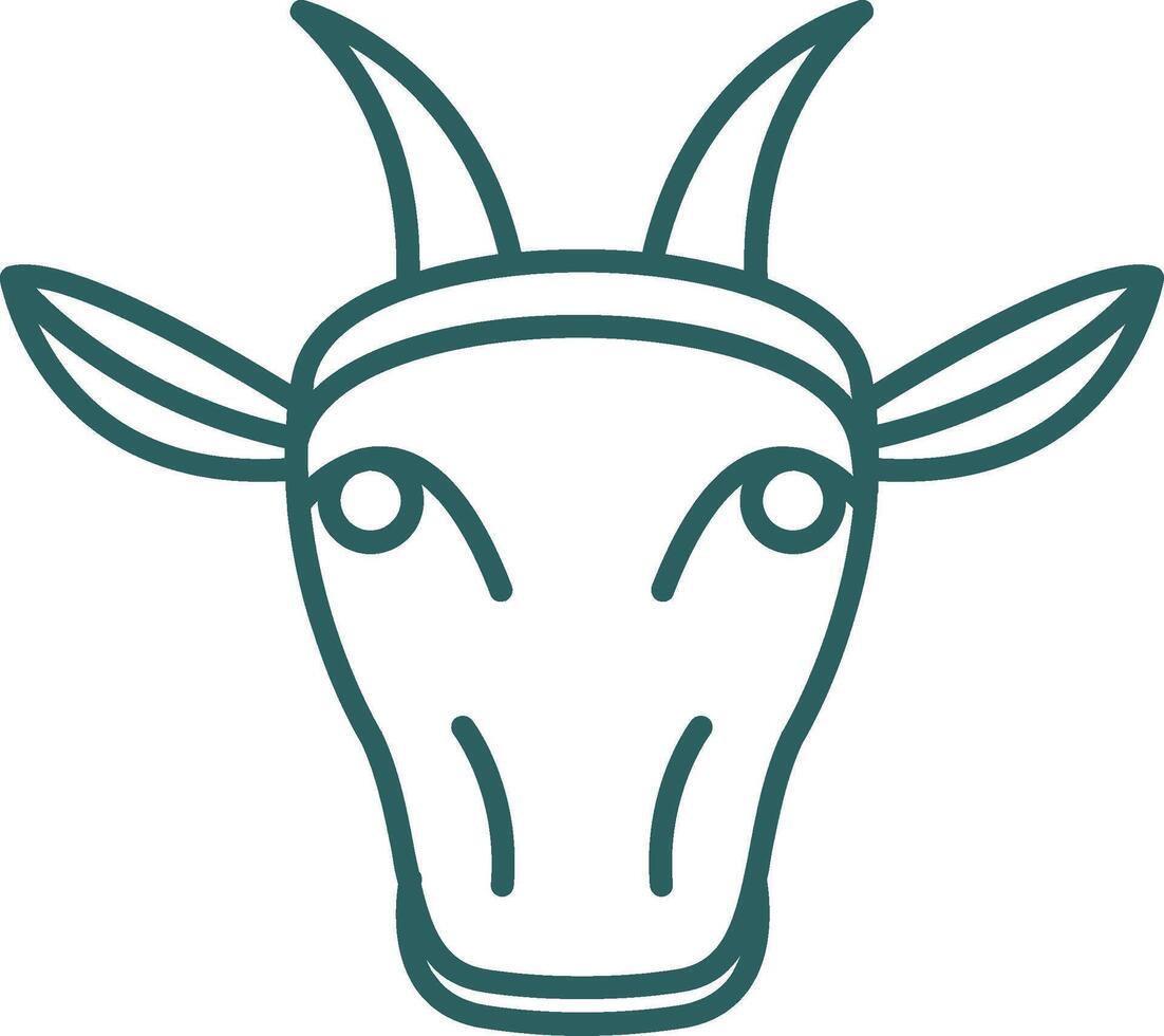 Goat Line Gradient Round Corner Icon vector