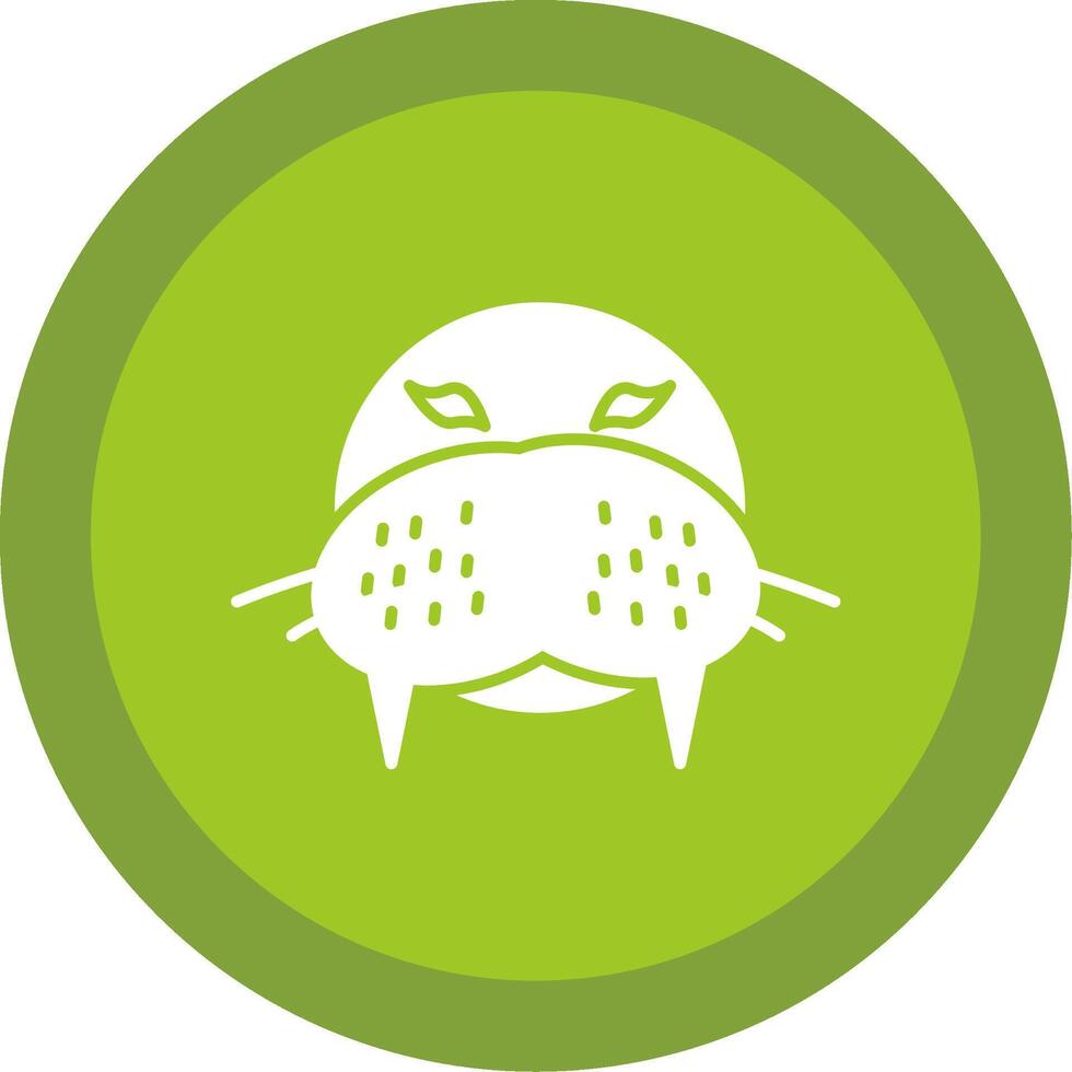 Walrus Glyph Multi Circle Icon vector