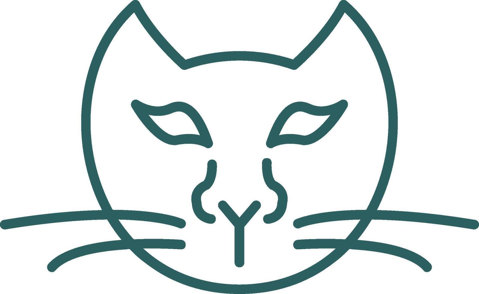 Cat Line Gradient Round Corner Icon vector