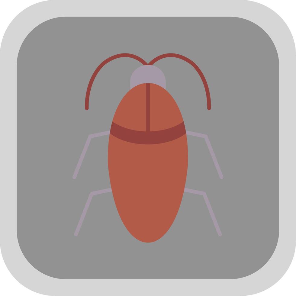 Cockroach Flat Round Corner Icon vector
