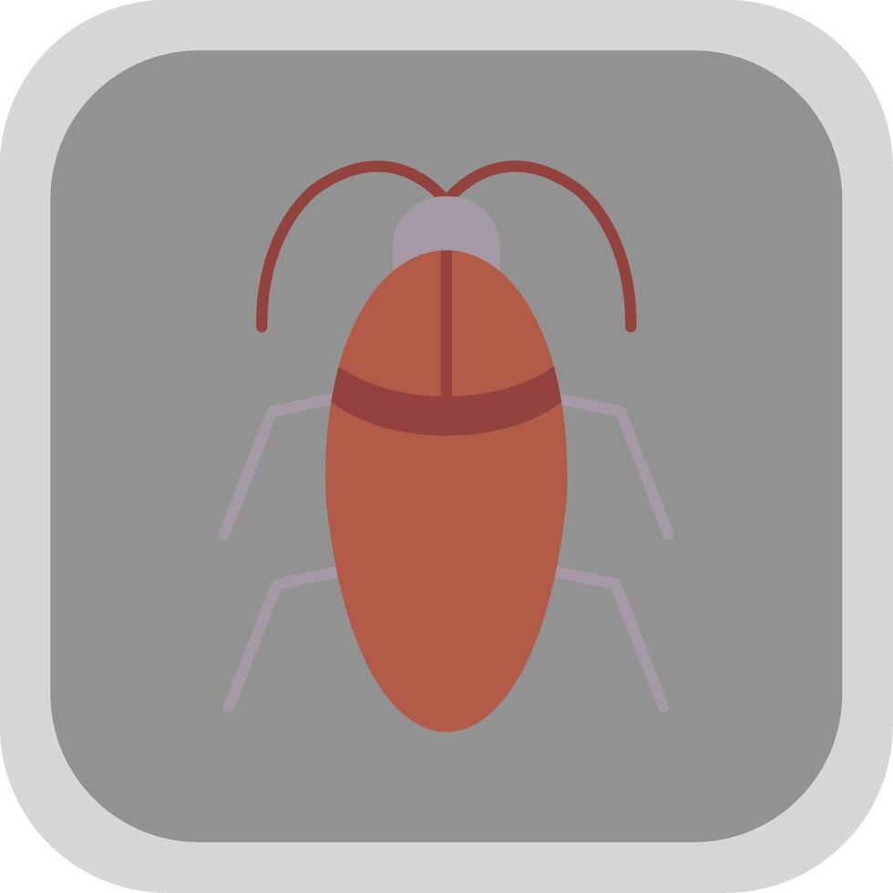 cucaracha plano redondo esquina icono vector