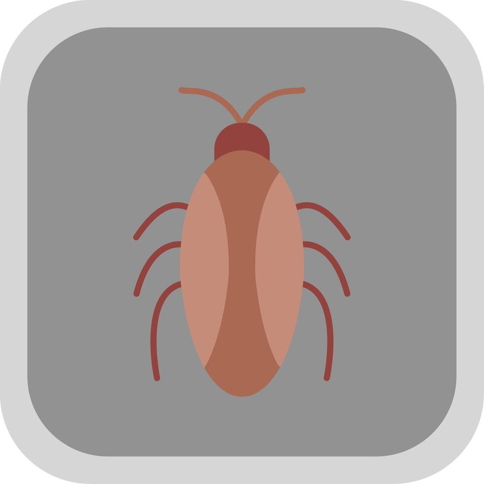 Cockroach Flat Round Corner Icon vector
