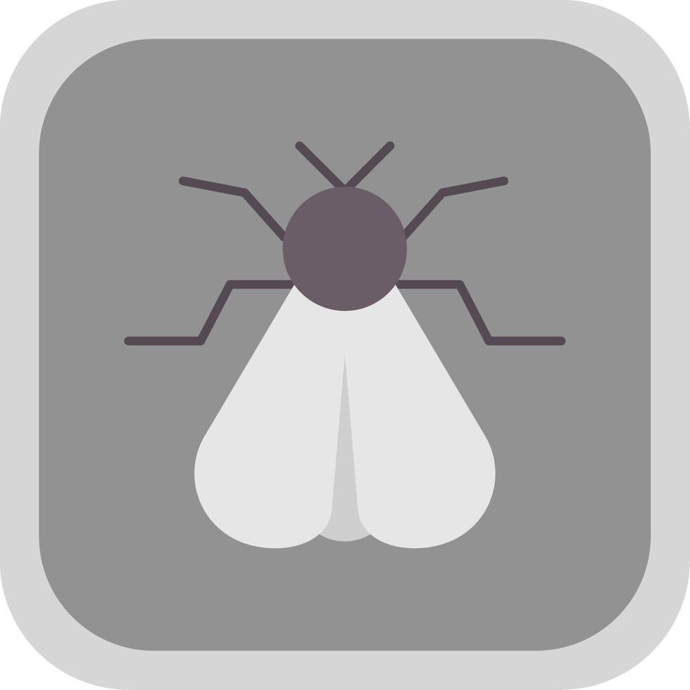 Moth Flat Round Corner Icon vector