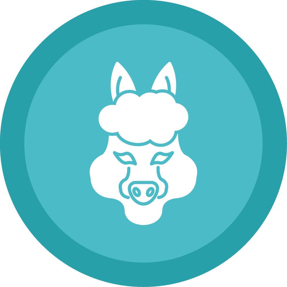 Alpaca Glyph Multi Circle Icon vector