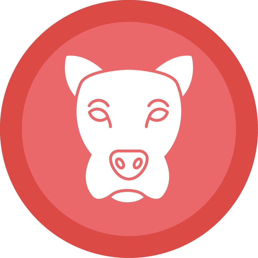 Dog Glyph Multi Circle Icon vector