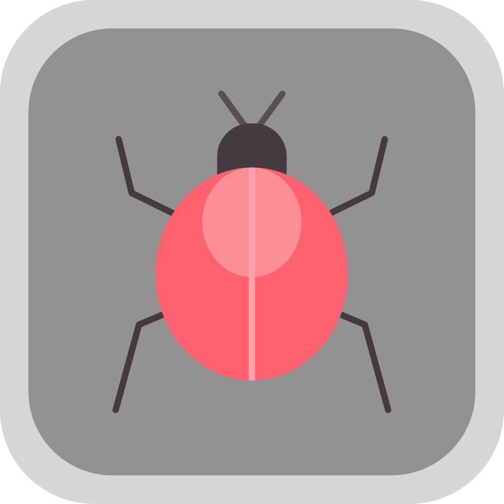 Cockroach Flat Round Corner Icon vector