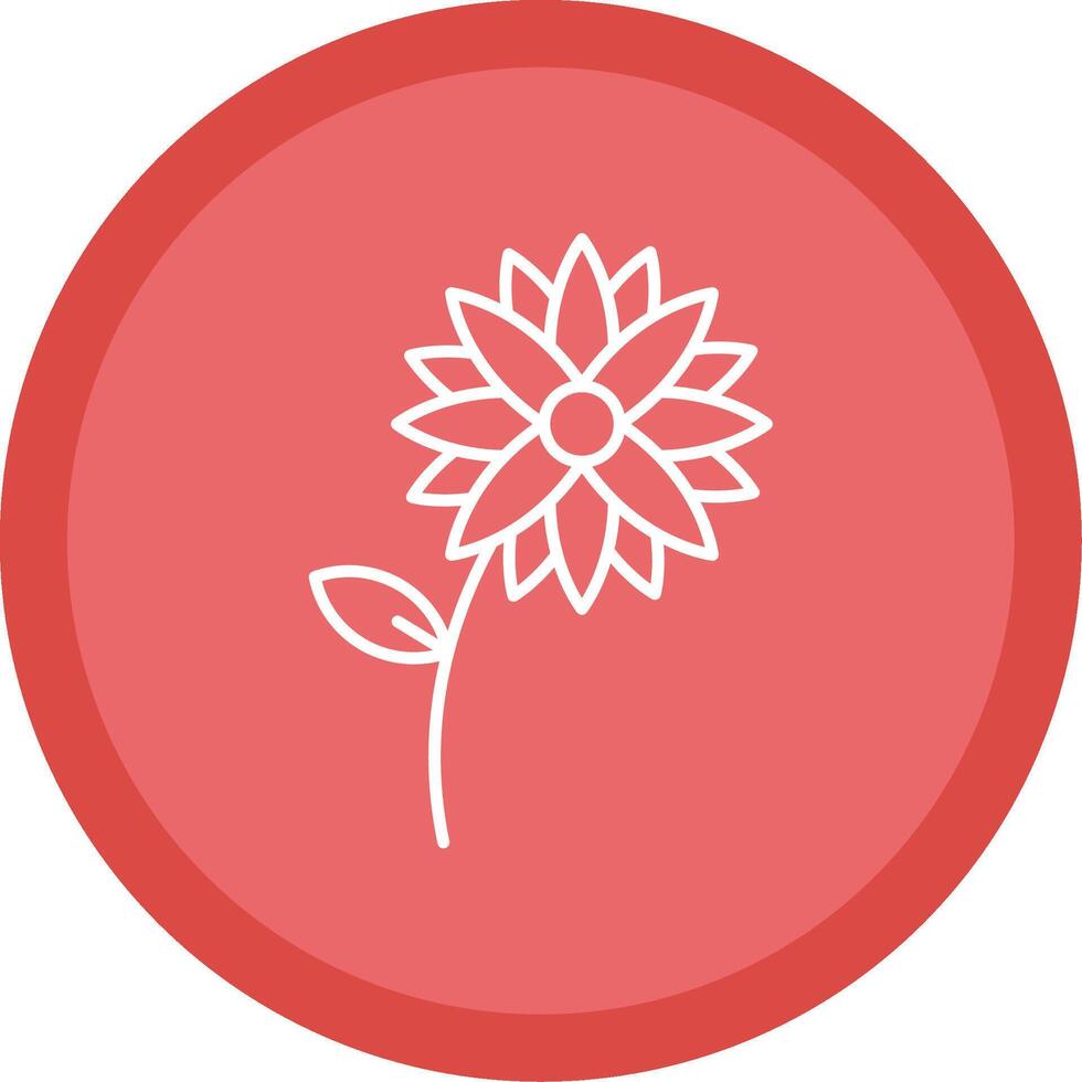 flor línea multi circulo icono vector