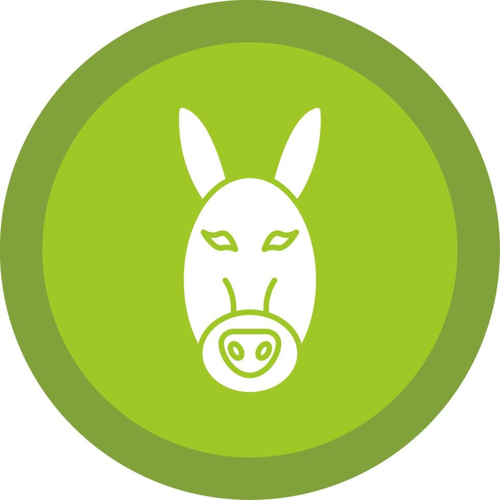 Donkey Glyph Multi Circle Icon vector