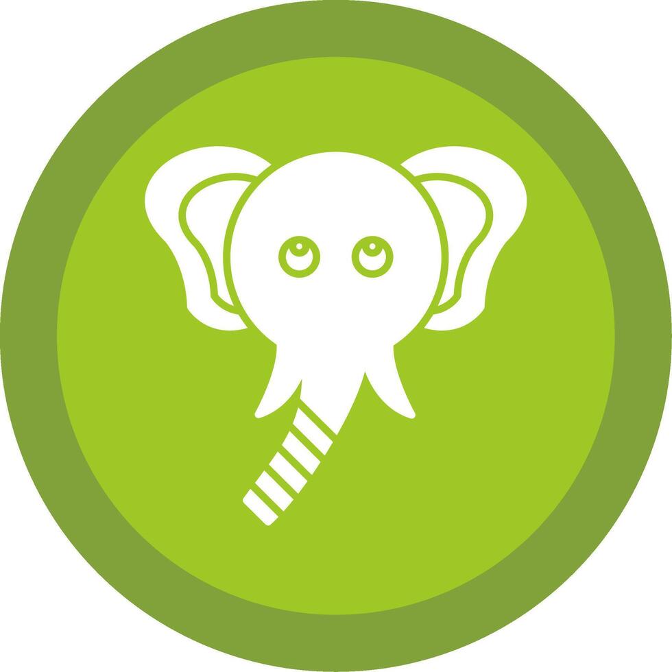 Elephant Glyph Multi Circle Icon vector