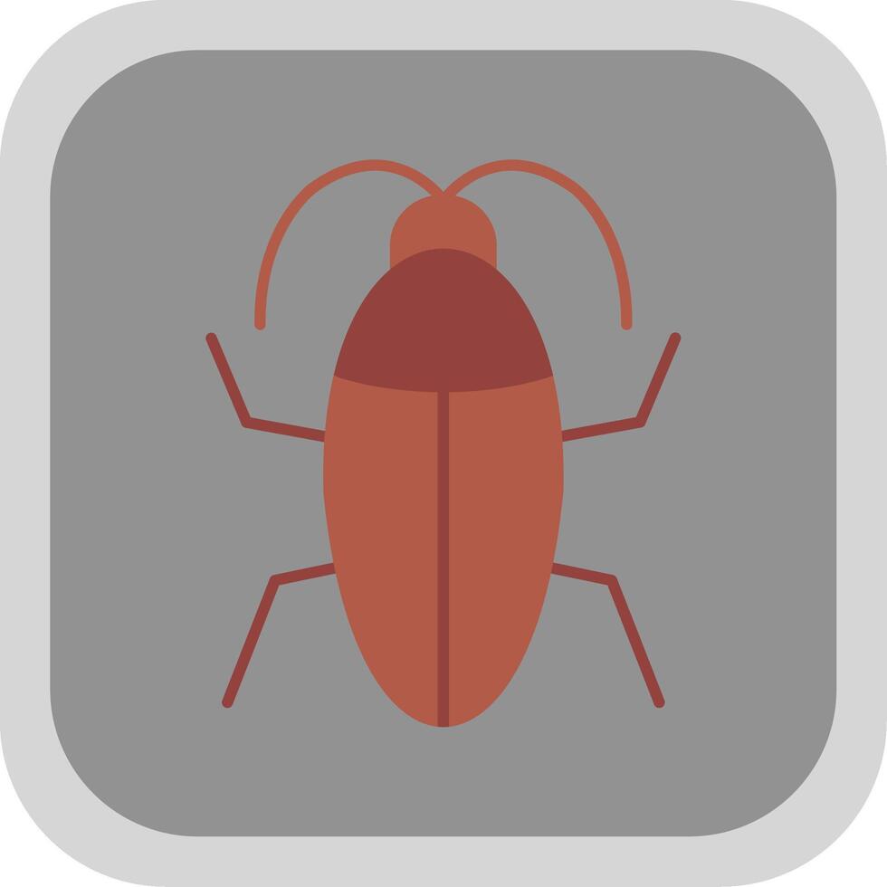 Cockroach Flat Round Corner Icon vector