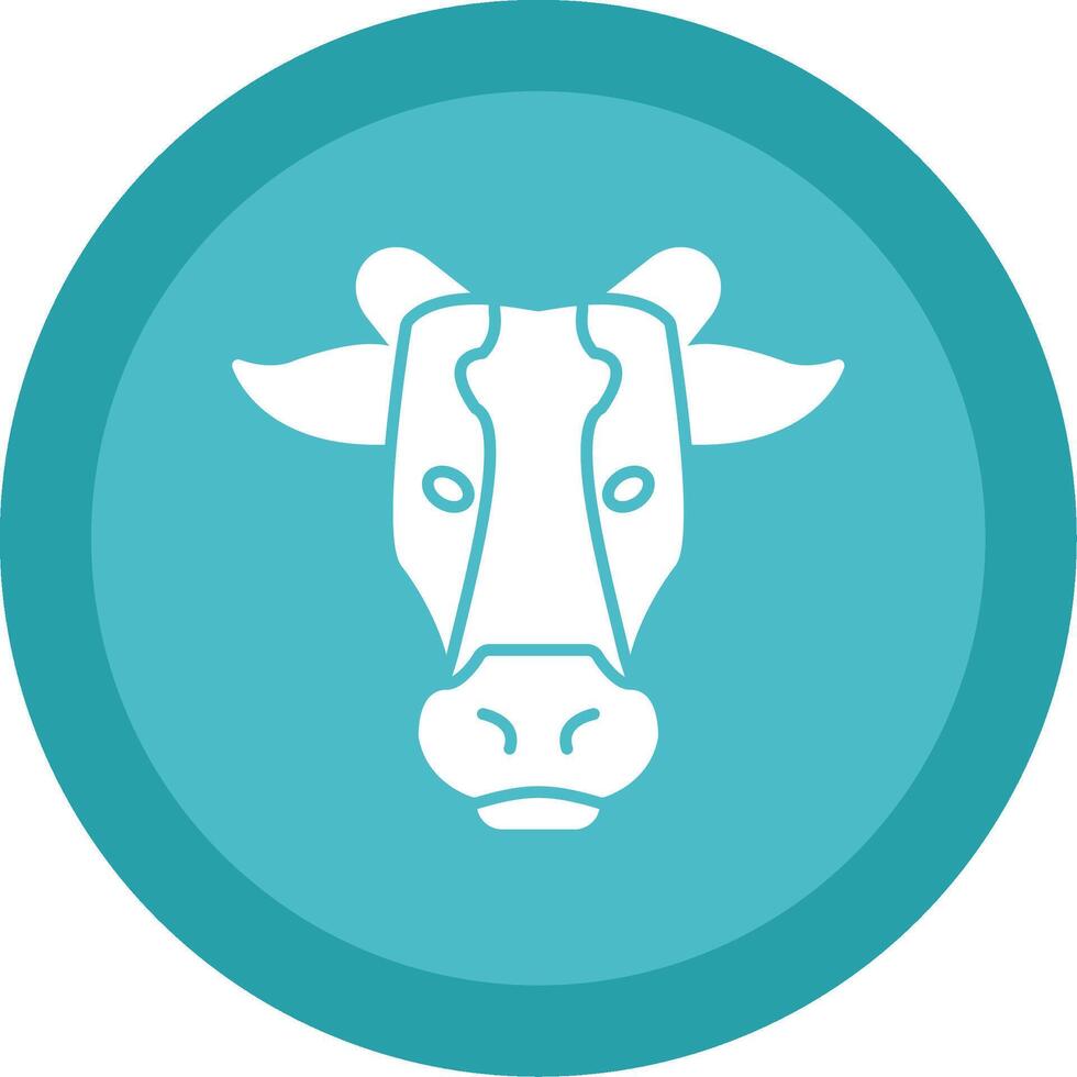 Cow Glyph Multi Circle Icon vector
