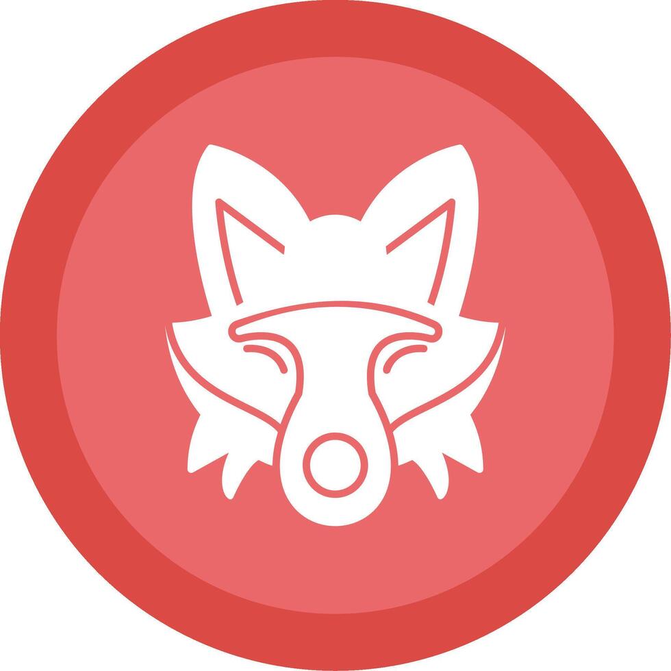Fox Glyph Multi Circle Icon vector