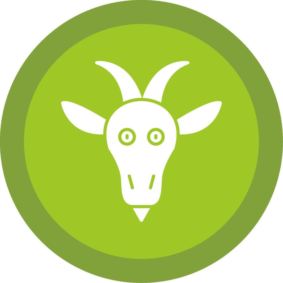 Goat Glyph Multi Circle Icon vector