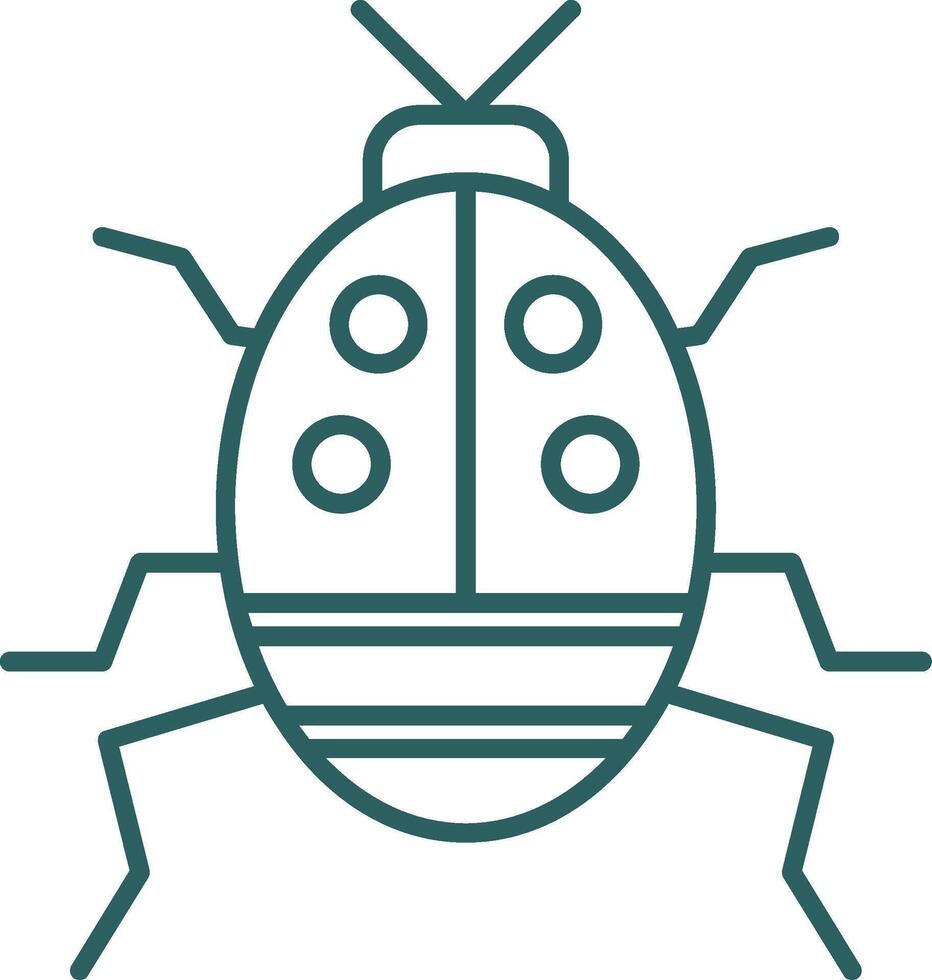 Bug Line Gradient Round Corner Icon vector