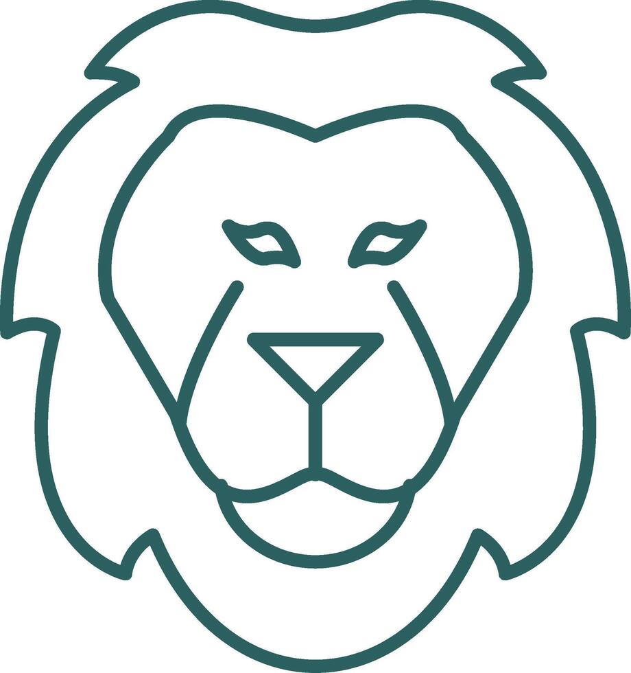 Lion Line Gradient Round Corner Icon vector