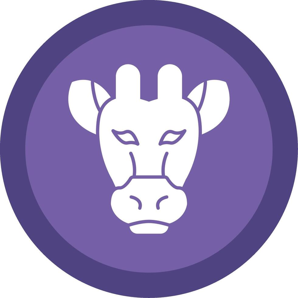 Giraffe Glyph Multi Circle Icon vector