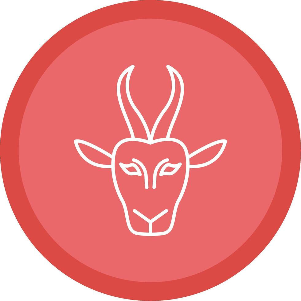 Gazelle Line Multi Circle Icon vector