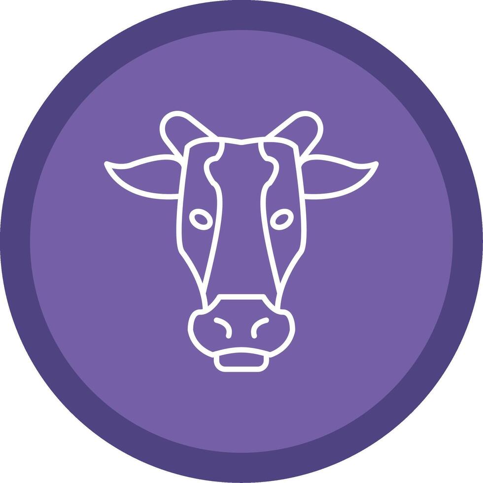 Cow Line Multi Circle Icon vector