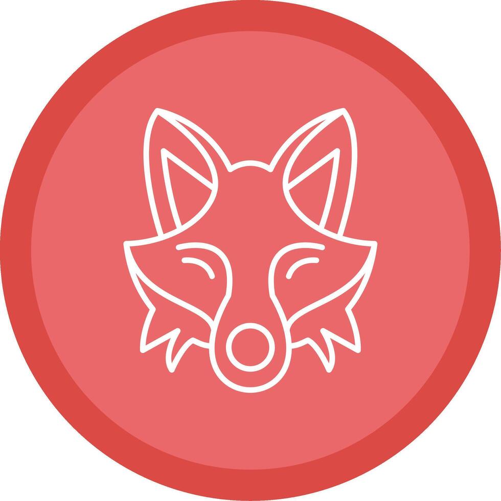 Fox Line Multi Circle Icon vector