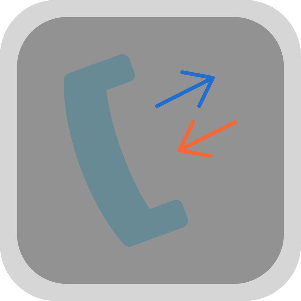 Phone Receiver Flat Round Corner Icon vector