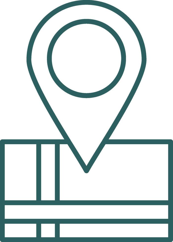 Map Location Line Gradient Round Corner Icon vector